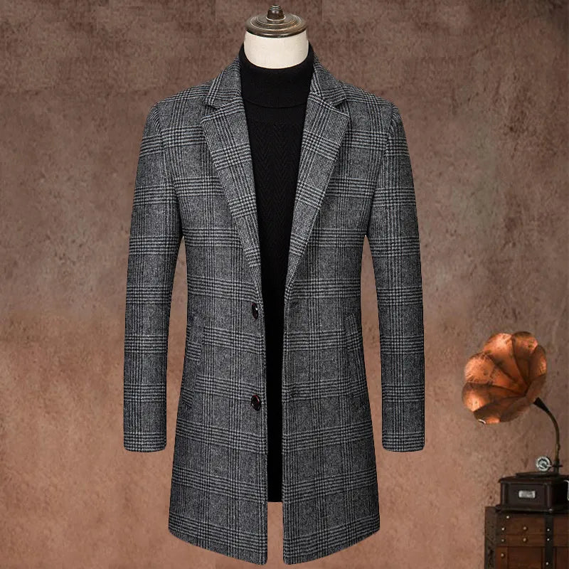 BOLUBAO New Winter Men Wool Blends Coats Quality Brand Men's Fashion Casual Long Section Overcoat Thick Warm Wool Coat Male