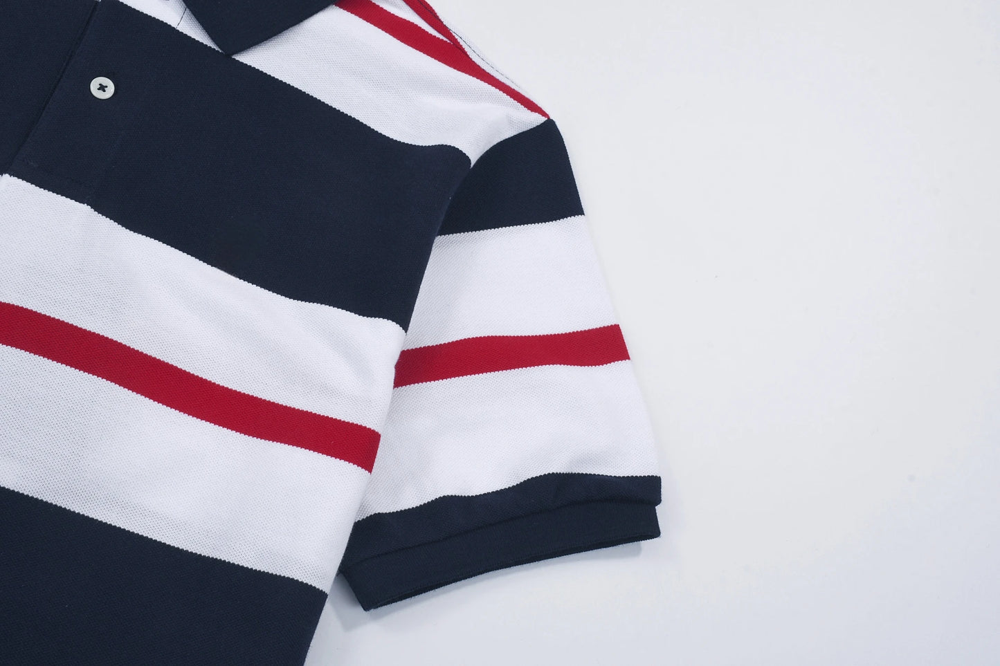 RL Casual Special Stripe Shirt Man's Short sleeves Pony High quality Pique Fabric Cotton Tshirt Breathable Chic Vintage Mens'Top