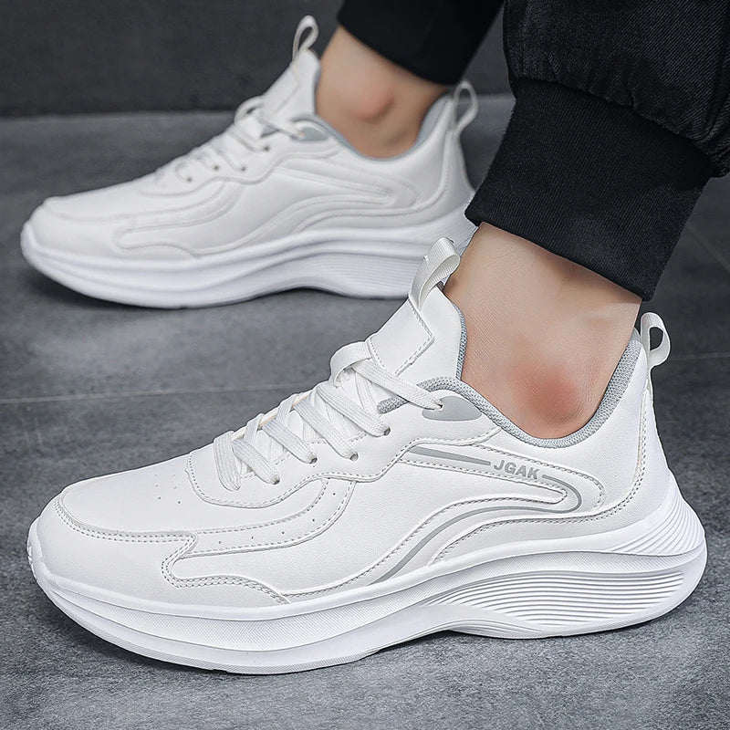 Spring Autumn Mens Leather Casual Sneakers Men Black White Sneakers Cheap Plus Big Size 47 48 49 50 51 52 Dropshipping