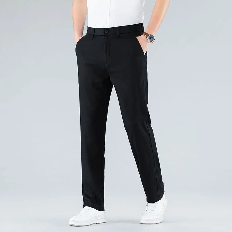 2024 New Ultra-thin Men's Fashion Pants Summer Business Breathable Linen Comfortable Male Casual Straight Trousers