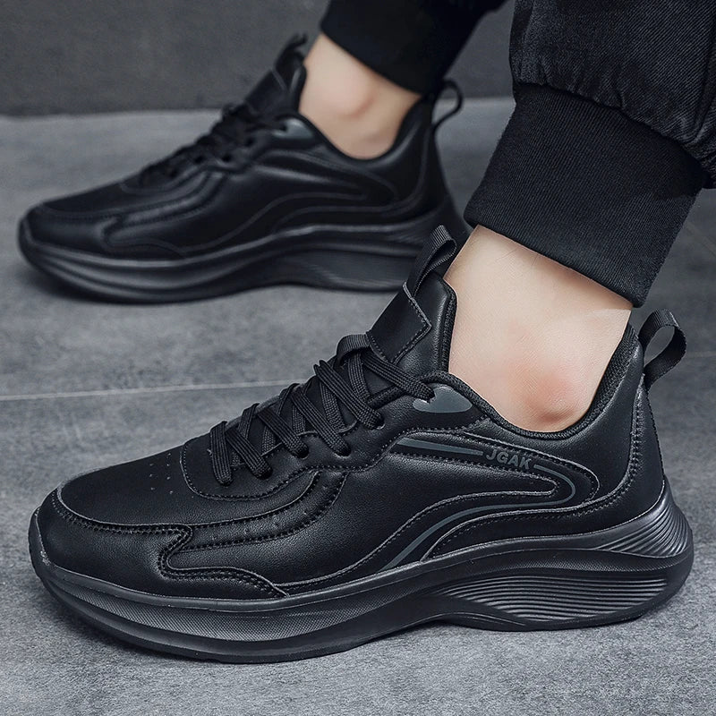 Spring Autumn Mens Leather Casual Sneakers Men Black White Sneakers Cheap Plus Big Size 47 48 49 50 51 52 Dropshipping