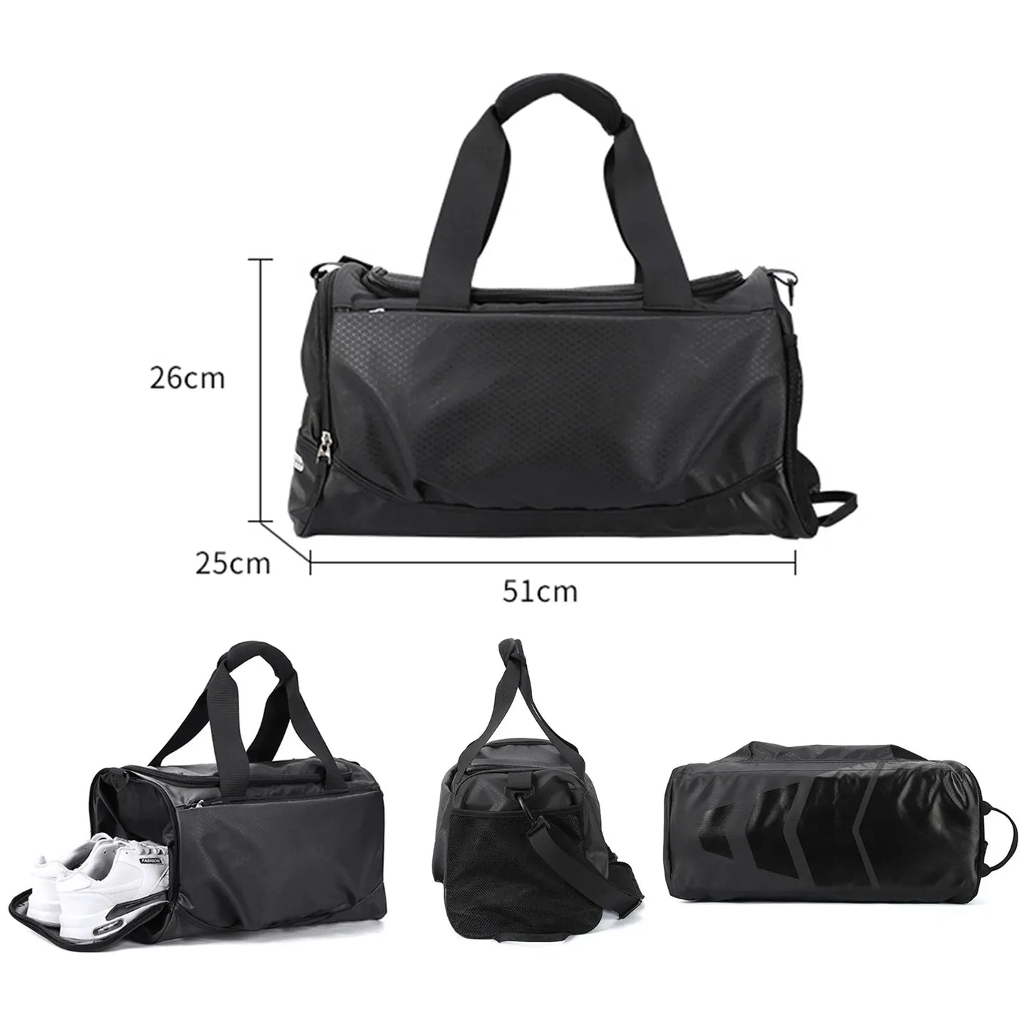 Likros Gym Duffle Bag for Men 30L Waterproof Sports Bag Travel Duffel with Shoe Compartment Large Weekender Overnight Duffel Bag