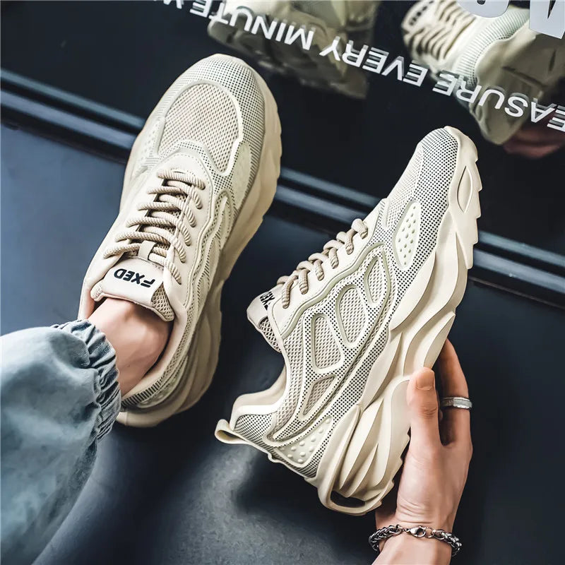 Men Casual Sneakers Elevator Shoes Fashion Breathable Height Increased Shoes For Man Hidden Heels Sport Lift Taller Men