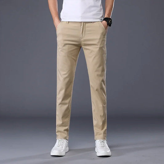Thin Men's Pants Classic 7 Colors Summer New Casual Pant Business Fashion Stretch Cotton Slim Brand Male Trousers