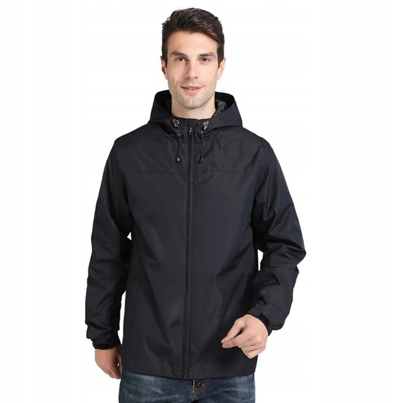 Autumn Winter Lightweight Men;s Jacket with Hood with Waterproof and Windproof Zipper Outdoor Fashion Men Sports Jacket Jacket