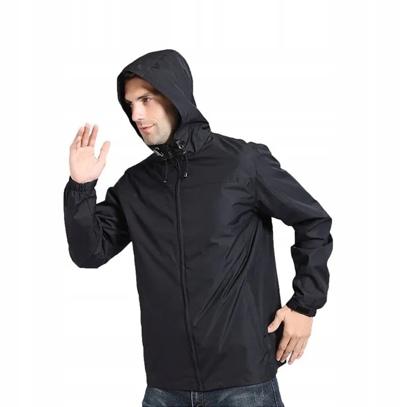 Autumn Winter Lightweight Men;s Jacket with Hood with Waterproof and Windproof Zipper Outdoor Fashion Men Sports Jacket Jacket